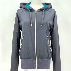 Lululemon Reversible Zip Hoodie Women’s Size 10 Gray Teal Activewear Athleisure